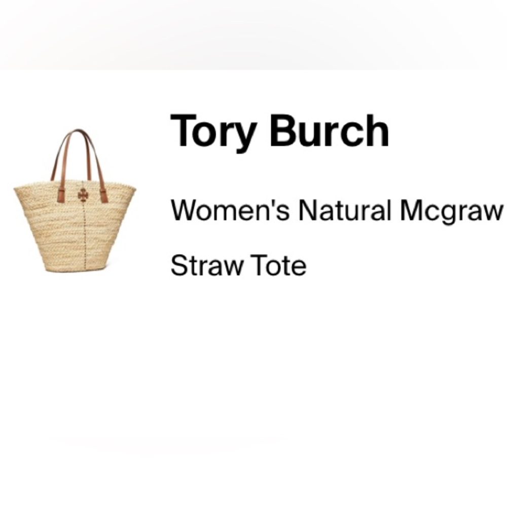Tory Burch McGraw Straw Tote- hard to find!